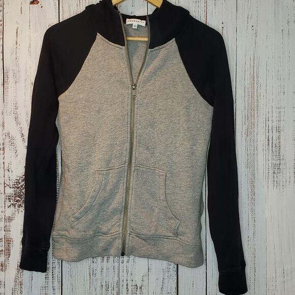 EUC Community brand 2 tone sweatshirt Full Zip Hoodie, Side Pockets Size Small - Picture 1 of 9